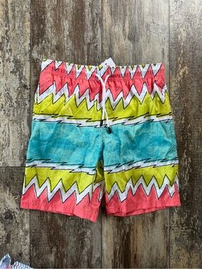 NWT Maamgic neon graphic color block board shorts - 14/16